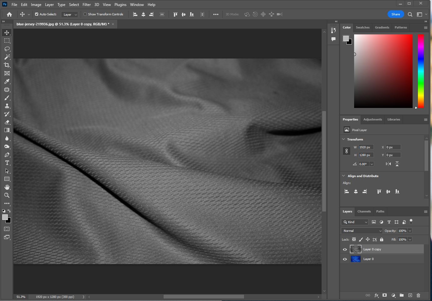 포토샵에서 채도를 없앤 사진