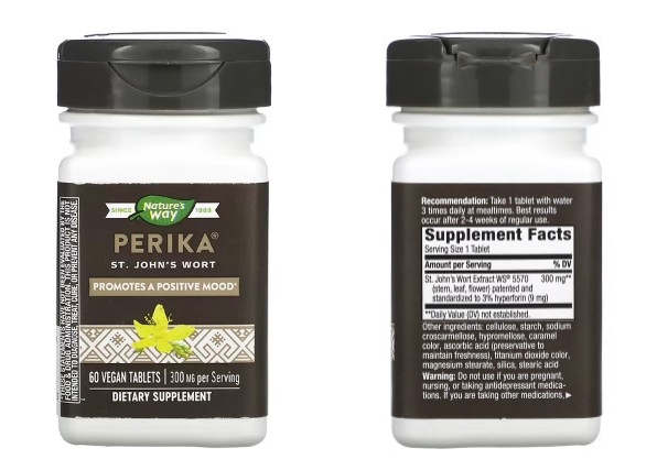 Nature's Way, Perika, 세인트 존스 워트, 300mg, 베지 타블렛 60정