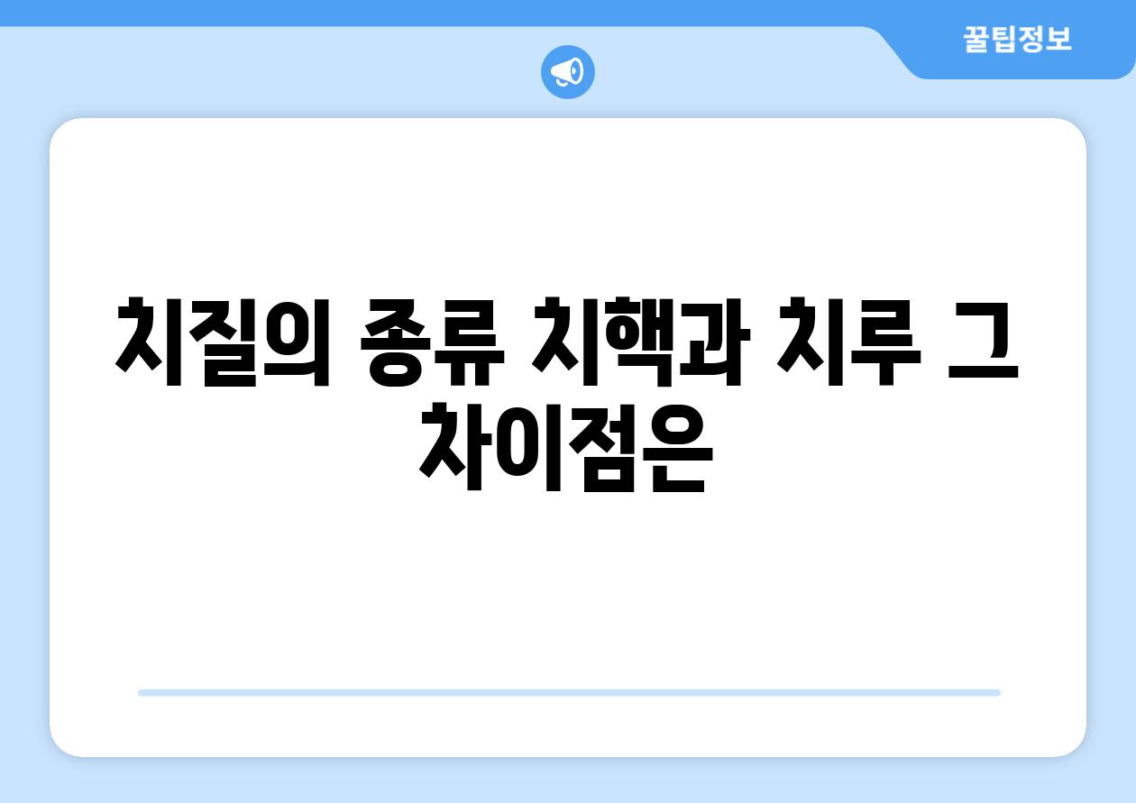 치질의 종류 치핵과 치루 그 차이점은