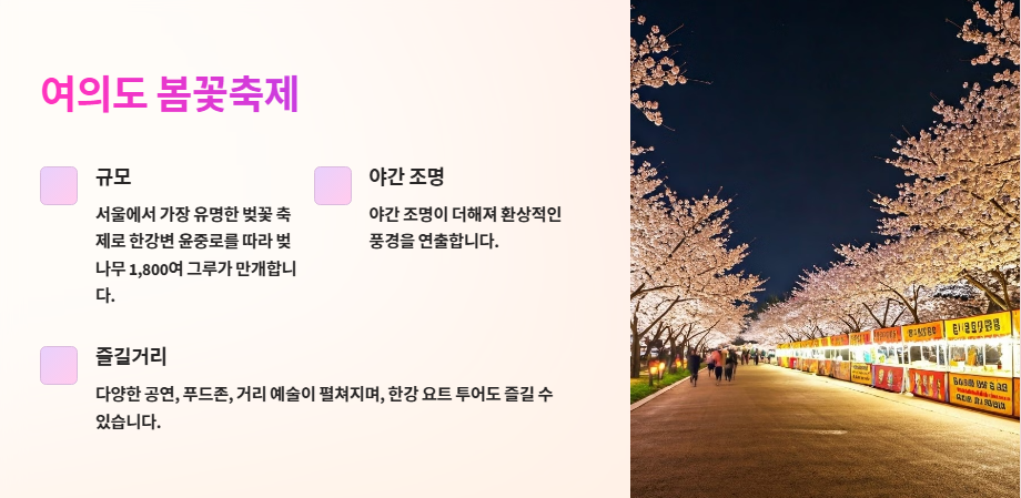 2025년 서울 벚꽃 개화시기 명소 축제 만개 호텔 총정리