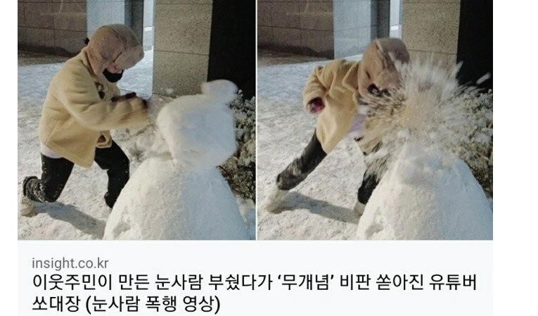 눈사람 부수는 사람🕴 짤 움짤 모음