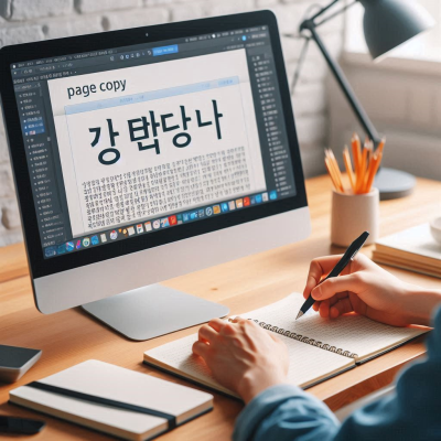한글과 영어 텍스트를 복사하는 프로그램 화면