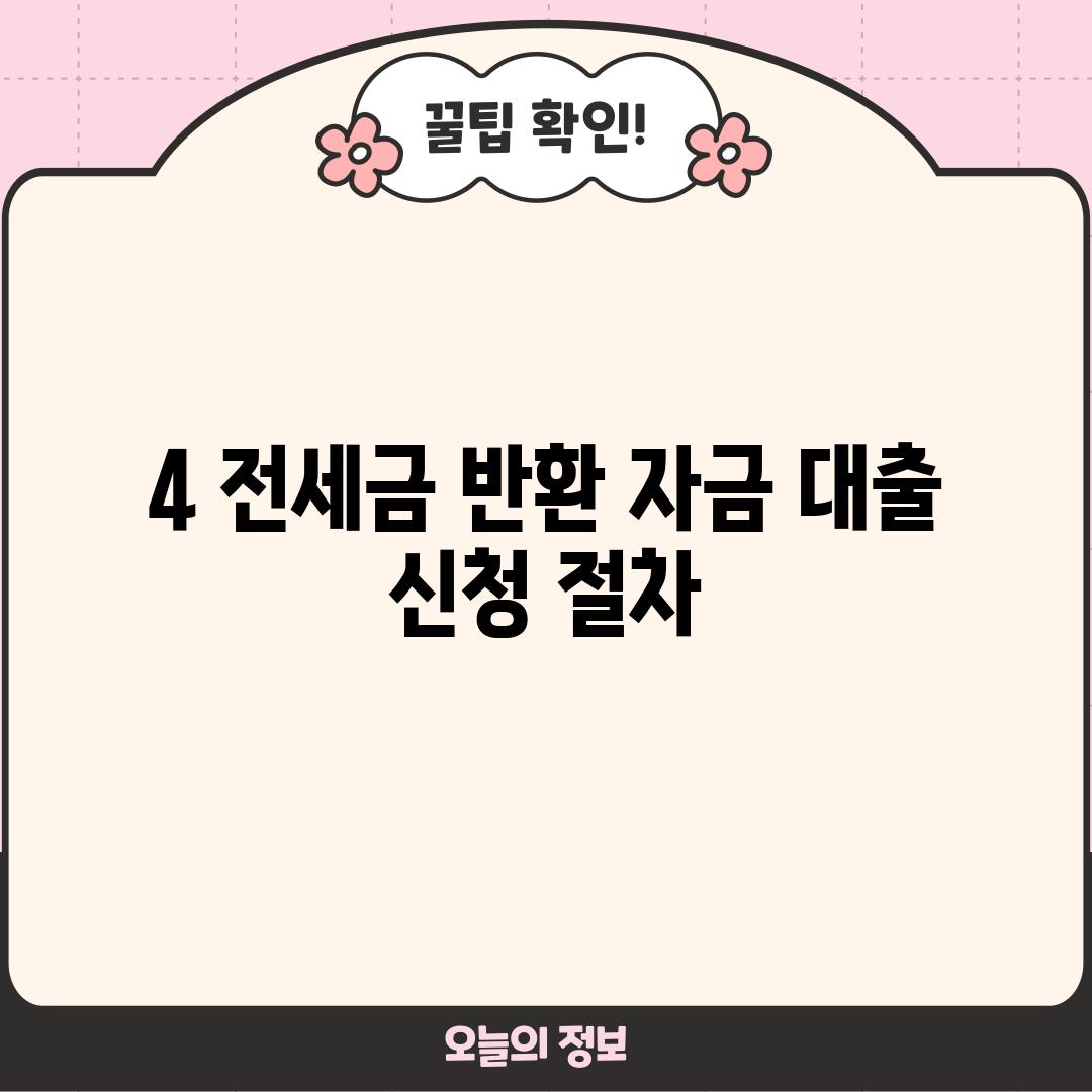 4. 전세금 반환 자금 대출 신청 절차