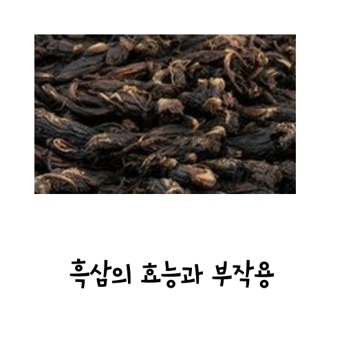  흑삼 효능과 부작용에 관하여