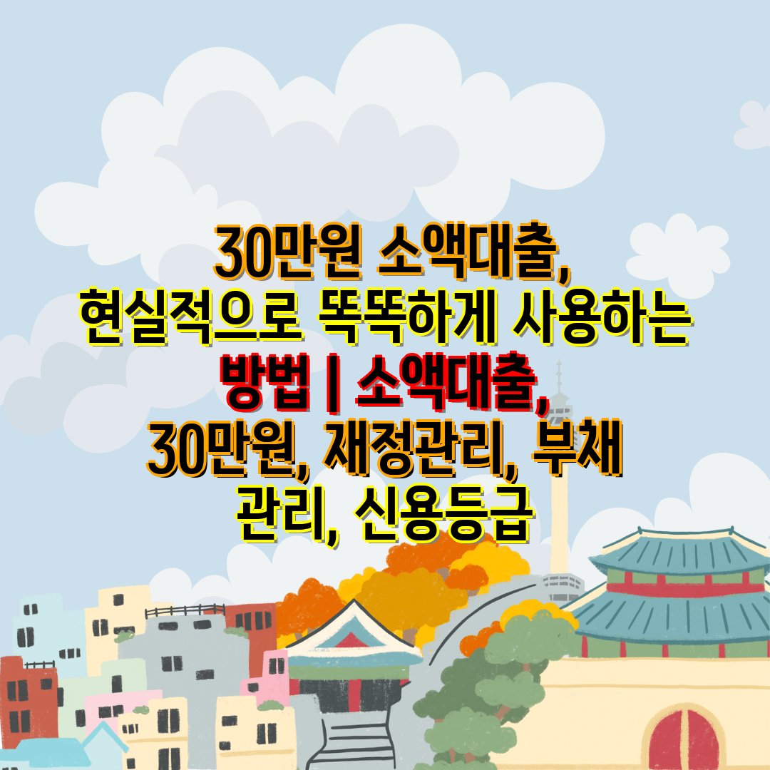  30만원 소액대출, 현실적으로 똑똑하게 사용하는 방법