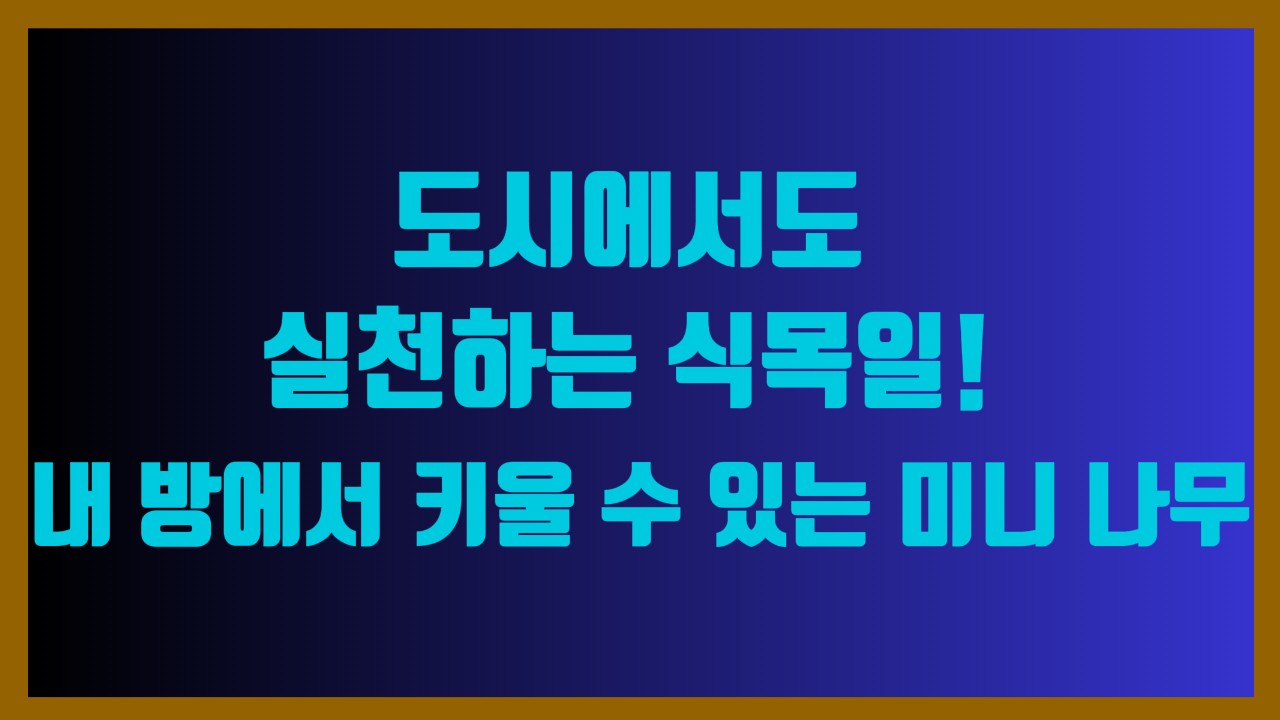 도시에서도 실천하는 식목일! 내 방에서 키울 수 있는 미니 나무