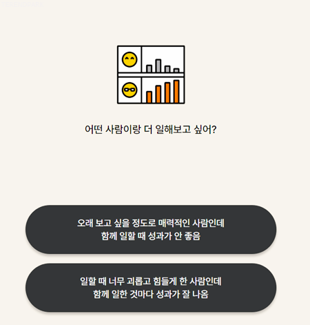 ABTI 프로파일링 알바심리 테스트 문항 / 이미지출처 : 알바몬