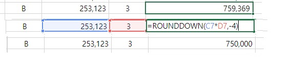  엑셀 : ROUNDDOWN(자리내림)