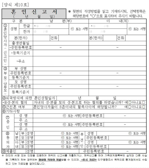 혼인신고서