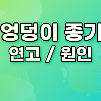  엉덩이 종기 연고 와 원인 치료방법