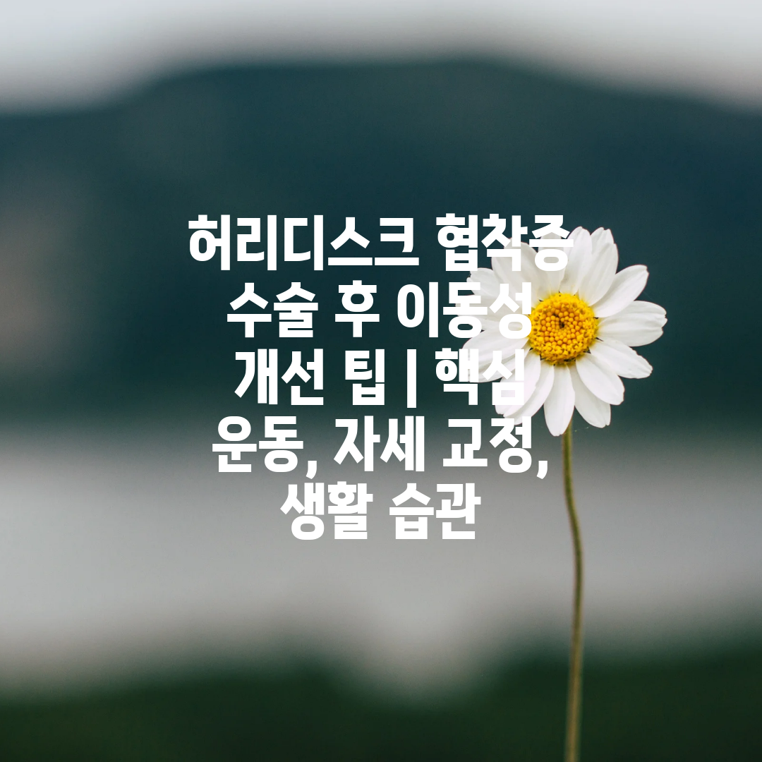 허리디스크 협착증 수술 후 이동성 개선 팁  핵심 운동