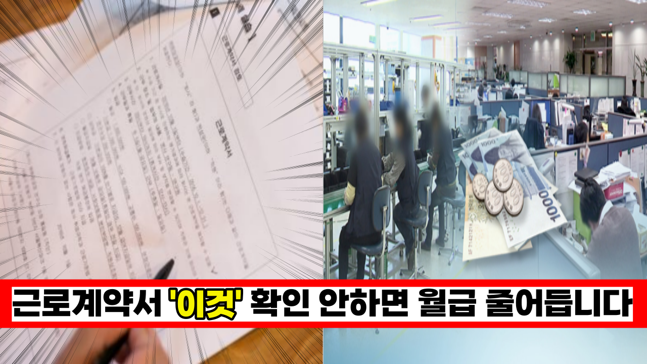  '절대 그냥 싸인 하지 마세요' '이것' 모르면 내 월급이 바로 줄어 듭니다.