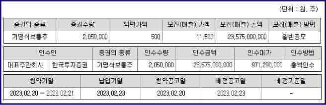 나노팀 공모주 공모 개요