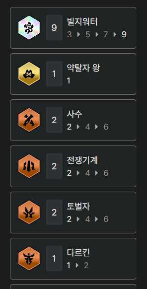 시너지 9빌 + 3책략가