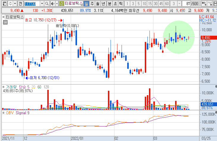 티로보틱스-주가-흐름-차트