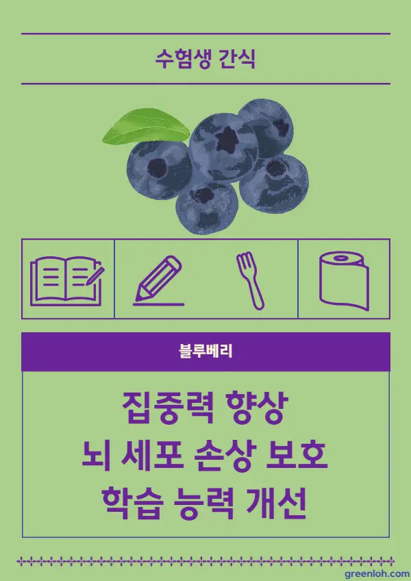 수험생 아침식사로 좋은 음식과 간식 추천 - 수험생 간식 - 견과류 수험생에게-좋은-음식-블루베리