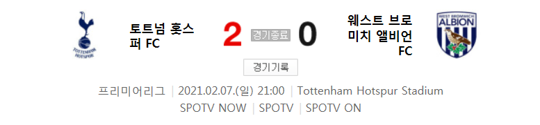  토트넘 대 웨스트브롬 경기 (2020 ~ 2021 프리미어리그 23라운드 하이라이트) 손흥민 리그 13호골