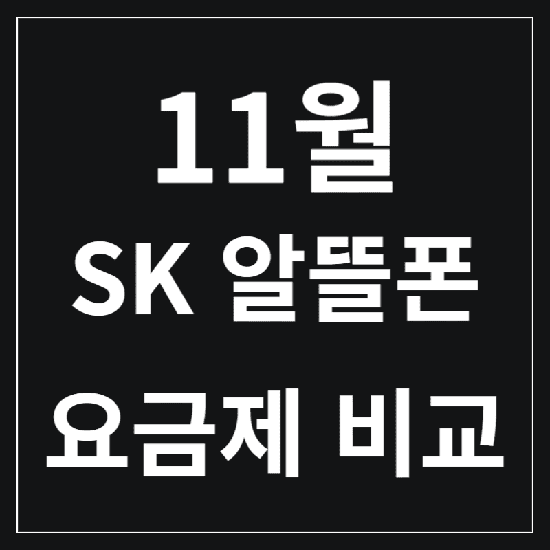 11월 SK 알뜰폰 요금제 비교