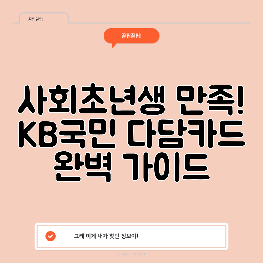 사회초년생 만족! KB국민 다담카드 완벽 가이드