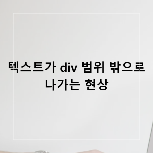  텍스트가 div 범위 밖으로 나가는 현상