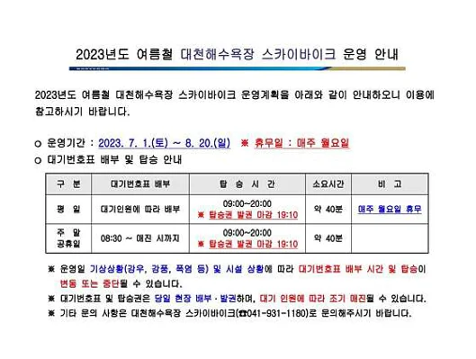 대천해수욕장 스카이바이크