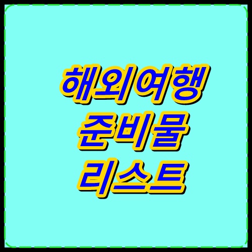  해외 여행준비물 리스트!