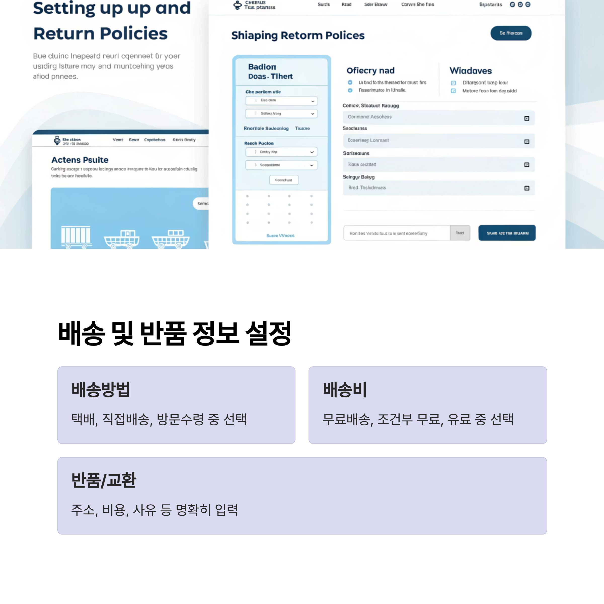 배송및 반품정보 설정