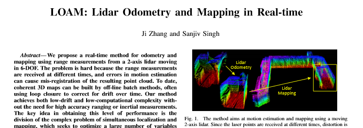  LOAM : Lidar Odometry And Mapping in real-time 변역/요약 (실시간 라이다 주행 거리 측정 및 지도화)