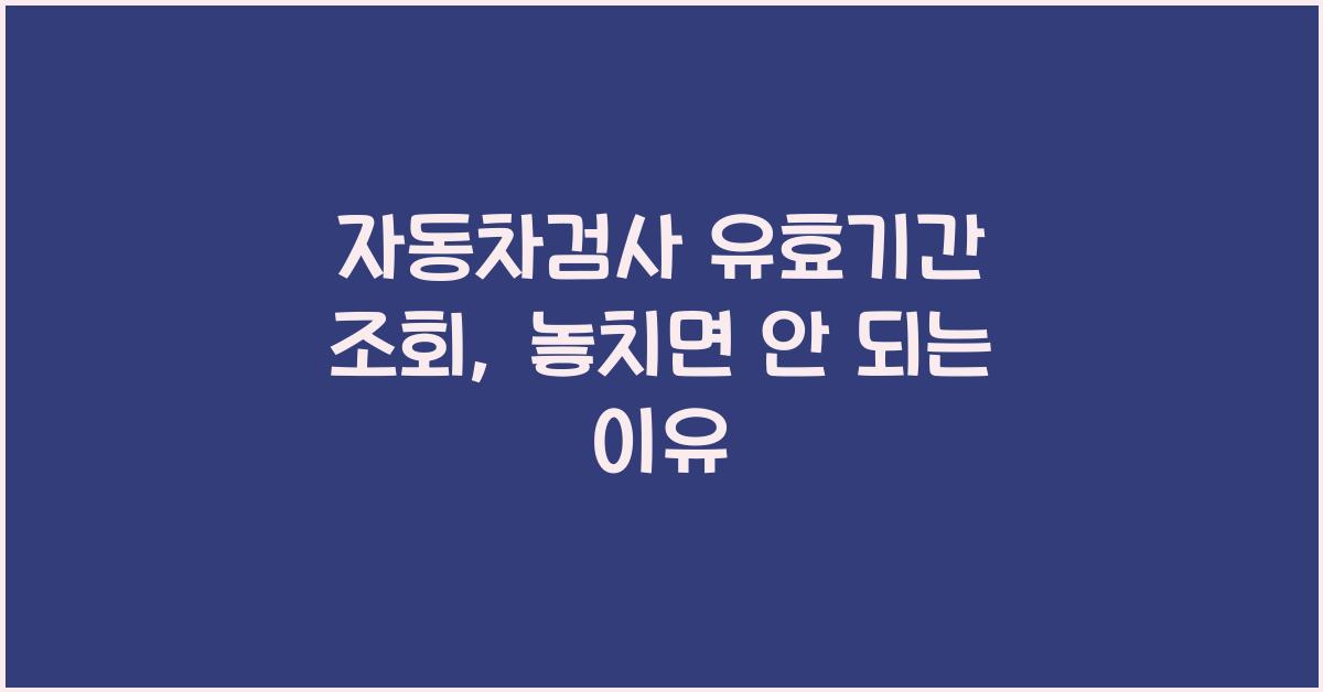 자동차검사 유효기간 조회