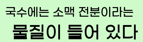  국수에는 소맥 전분이라는 물질이 들어 있다