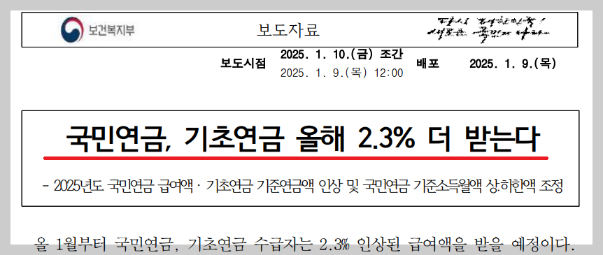 국민연금 기초연금 인상