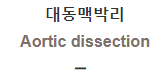  대동맥박리 [Aortic dissection]