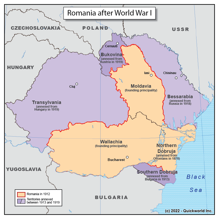 전후 루마니아 왕국 영토