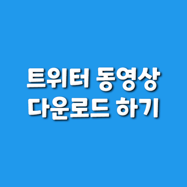  트위터 동영상 다운로드 하기