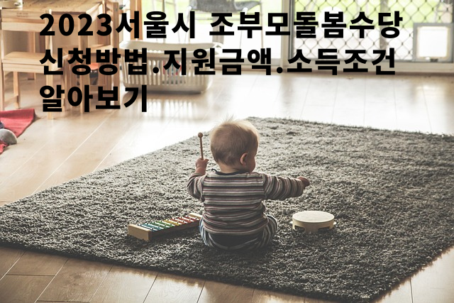  2023년 서울시 조부모 돌봄수당 신청방법 .지원금액 .소득조건.신청서류 알아아보기