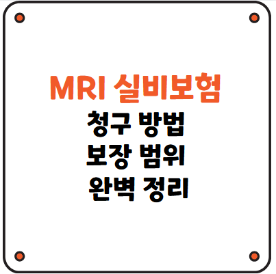 MRI 실비보험 청구 방법 보장 범위 완벽 정리