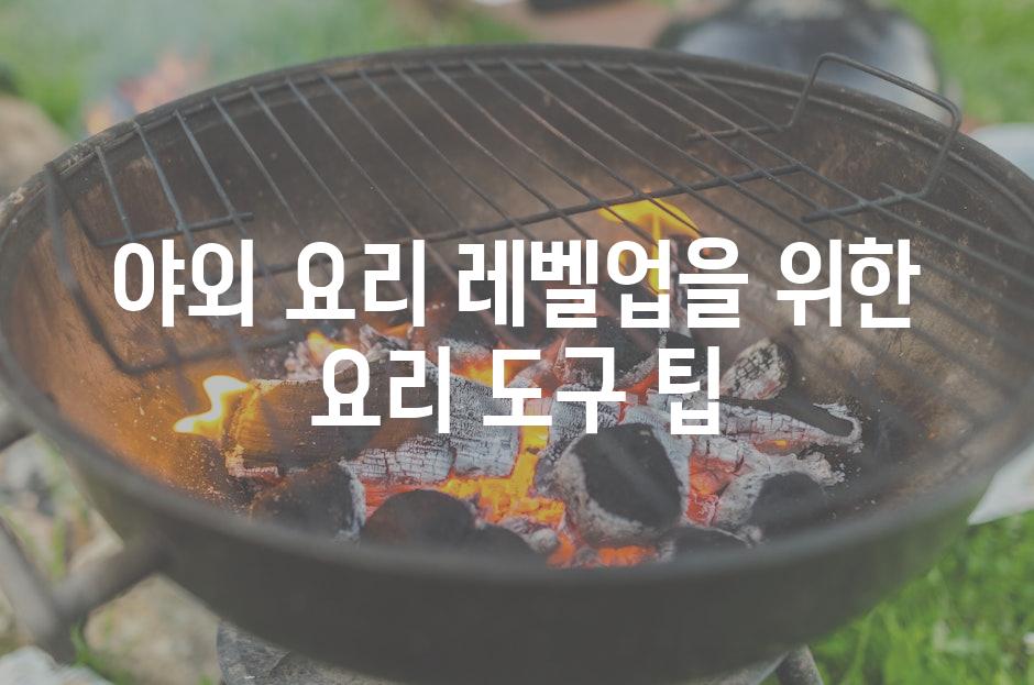 야외 요리 레벨업을 위한 요리 도구 팁