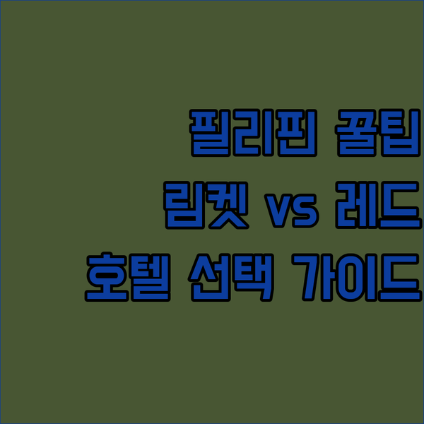 후회없는 필리핀 여행을 위한 선택 림