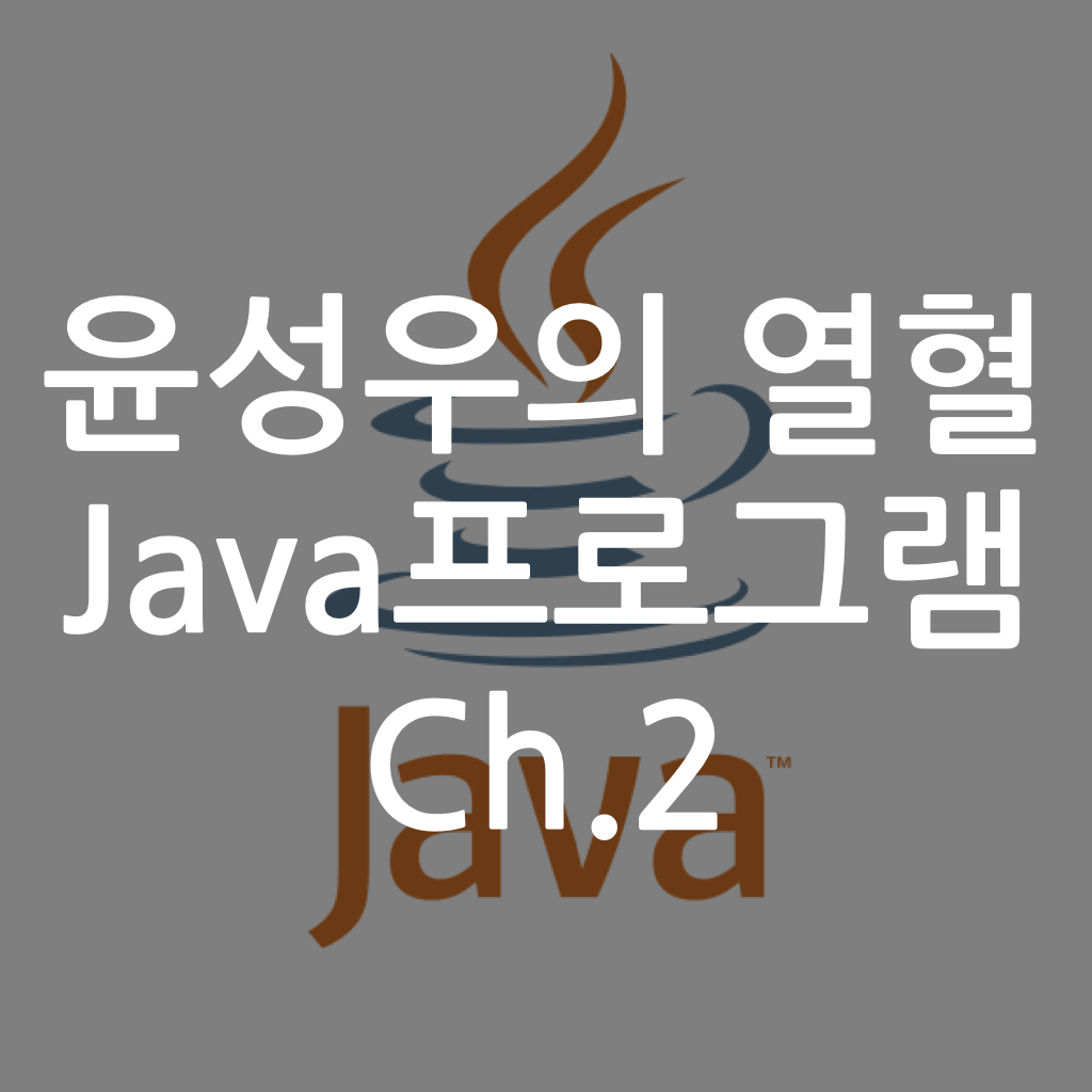  [Java] 윤성우의 열혈 Java프로그램 ch2. 변수의 자료형
