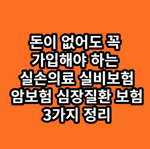 돈이없어도꼭가입해야하는보험3가지