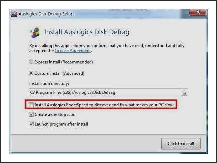 auslogics disk defrag