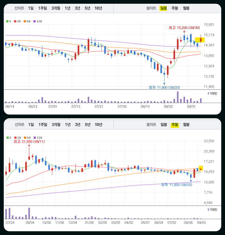 미코 에스퓨얼셀 주가 파악하기 6