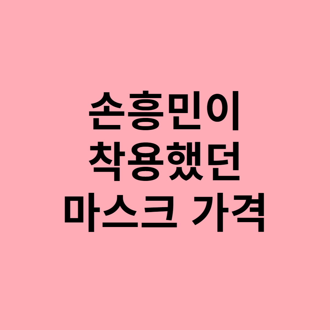  손흥민이 월드컵 때 착용했던 마스크 가격