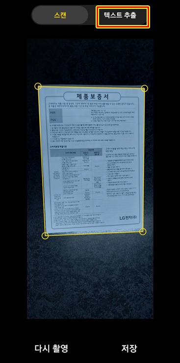 문서 내 글자 추출