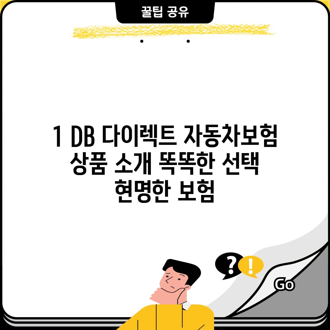 1. DB 다이렉트 자동차보험 상품 소개: 똑똑한 선택, 현명한 보험