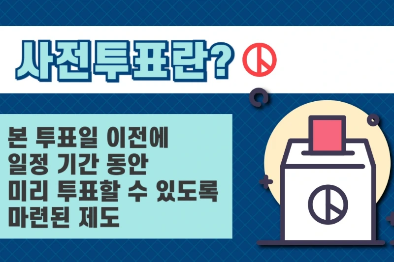 사전투표란 무엇인지 정의를 설명한 인포그래픽 이미지
