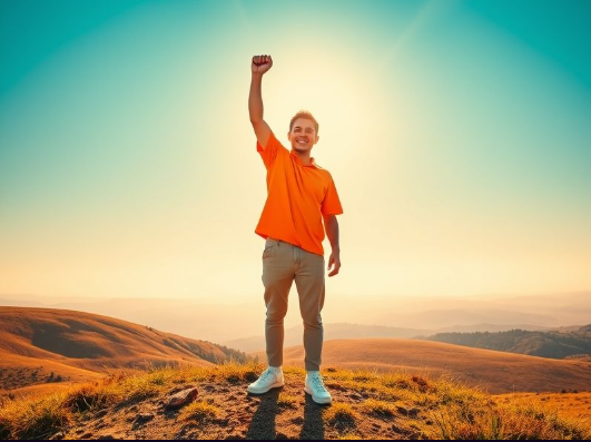 작은 성공을 축하하는 사람