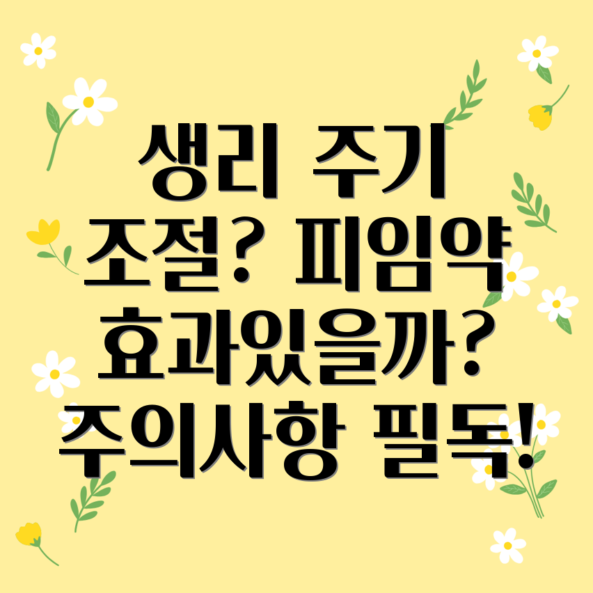 경구 피임약 생리 미루기