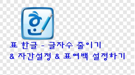  한글 - 글자수 줄이기 & 자간설정 & 표여백 설정하기