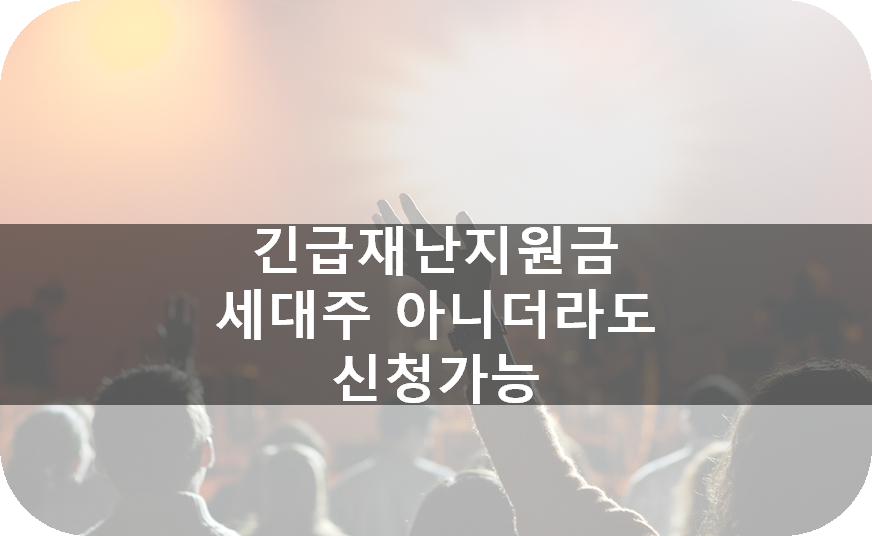 긴급재난지원금 세대주가 아니라도 이의신청,수령가능